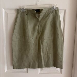 Vintage Olive Linen Skirt